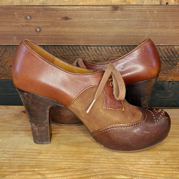 Chie Mihara Brown Leather Lace Up Oxford Platform Heel Women’sUS Size 8 / EU 39 - Picture 4 of 7